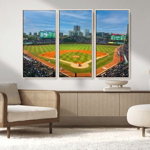 Wrigley Field Chicago Cubs Panoramic Canvas Print –