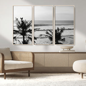 Tropical Coastline Wall Art Canvas Print – Framed Palm Trees