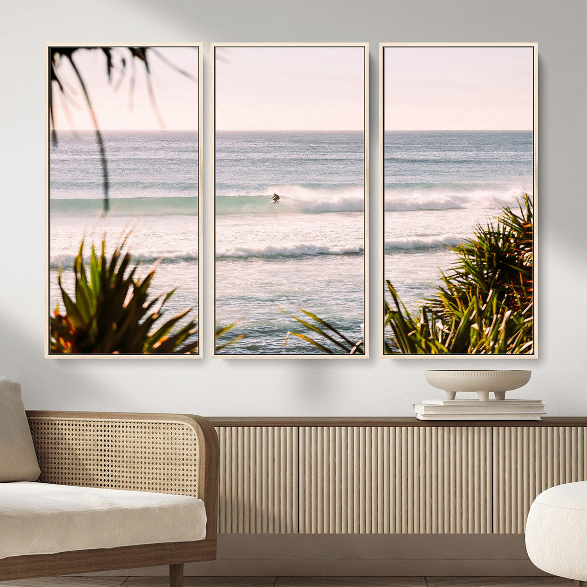 Ocean Surfer Wall Art Canvas Print – Framed Coastal Surf Art