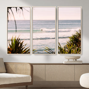 Ocean Surfer Wall Art Canvas Print – Framed Coastal Surf Art