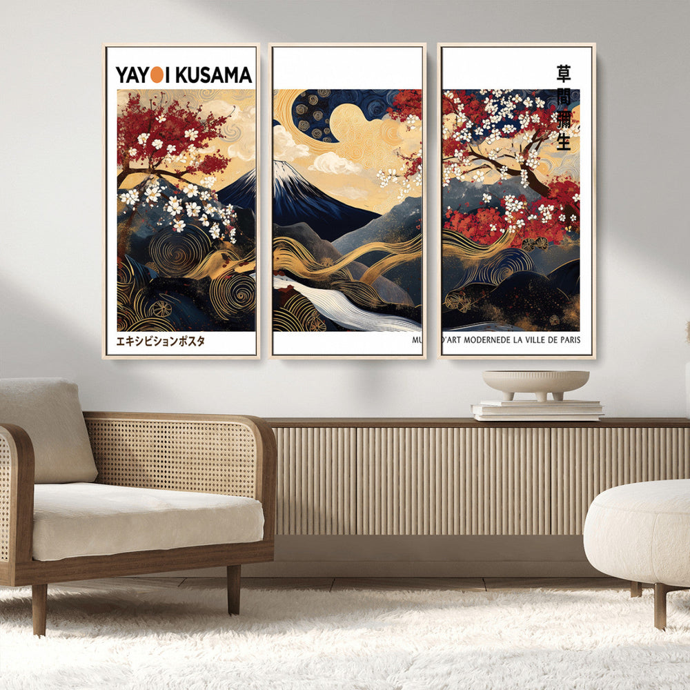 Modern Mount Fuji Wall Art Canvas Print – Framed Abstract