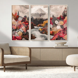 Mountain Wall Art Canvas Print – Framed Autumn Forest