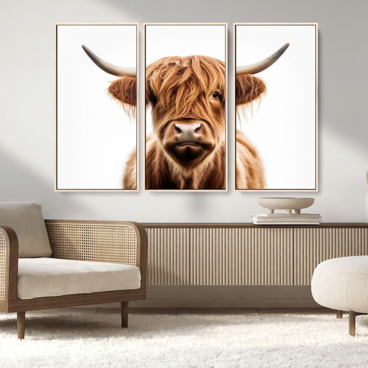 Scottish Highland Cow Canvas Print, Framed Highland Cow
