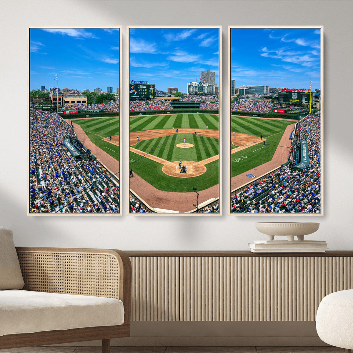 Wrigley Field Baseball Stadium Canvas Wall Art – Packed