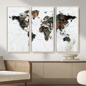 Large World Map Canvas Print – Framed Travel Map Wall Art