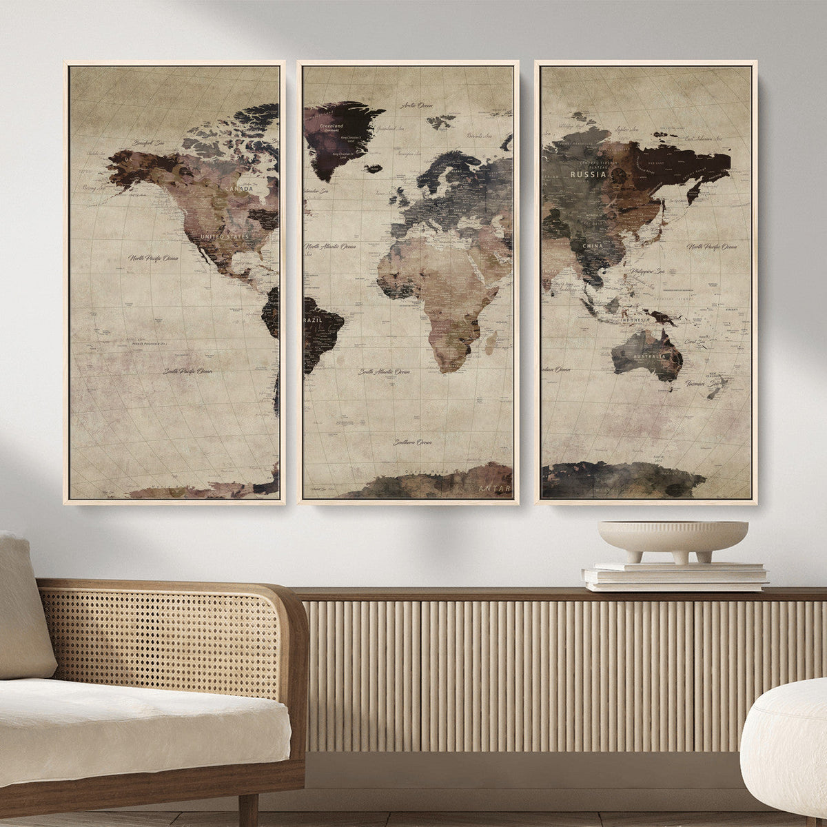 World Map Canvas Print – Detailed Map of the World Adventure