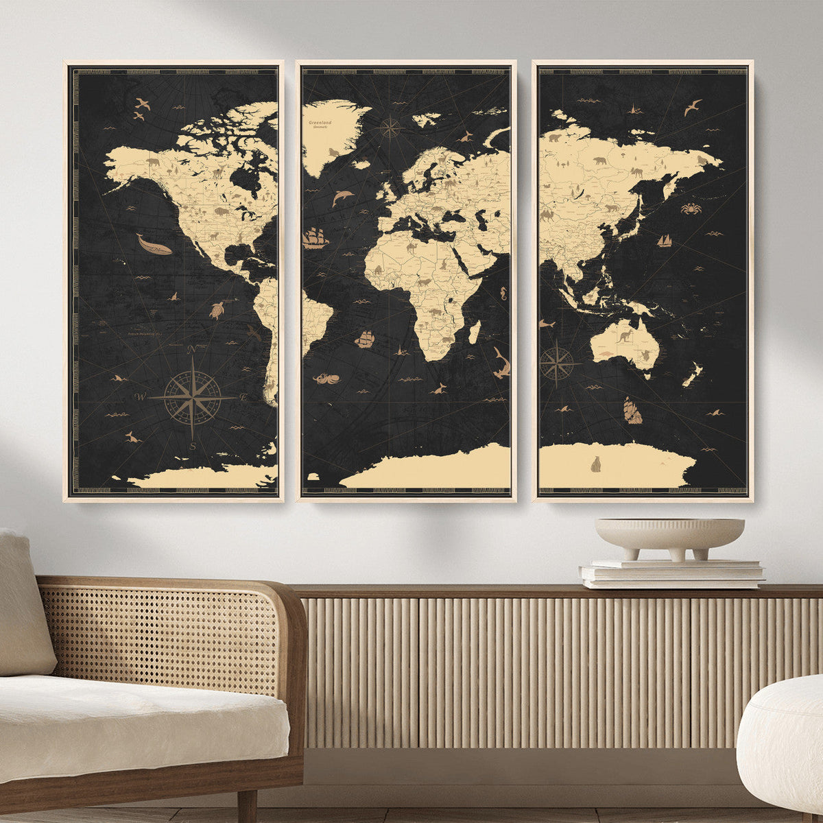 World Map Canvas Print – Detailed Map of the World Wall Art
