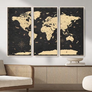 World Map Canvas Print – Detailed Map of the World Wall Art