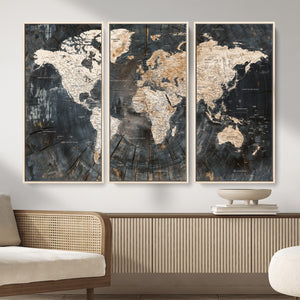 World Map Canvas Print – Detailed Map of the World Wall Art