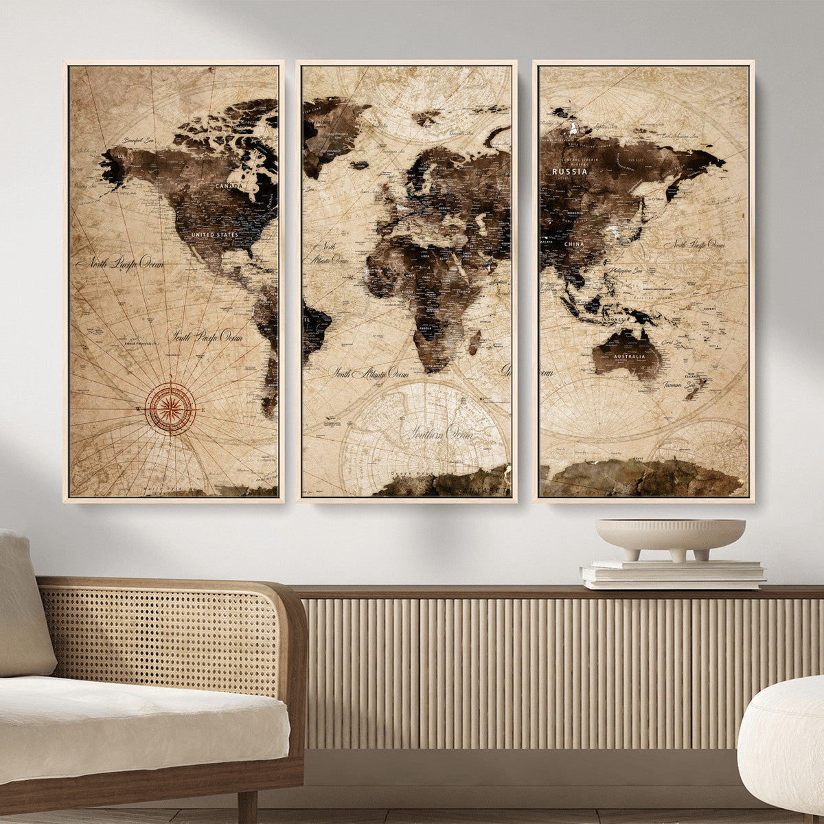 World Map Wall Art Canvas Print