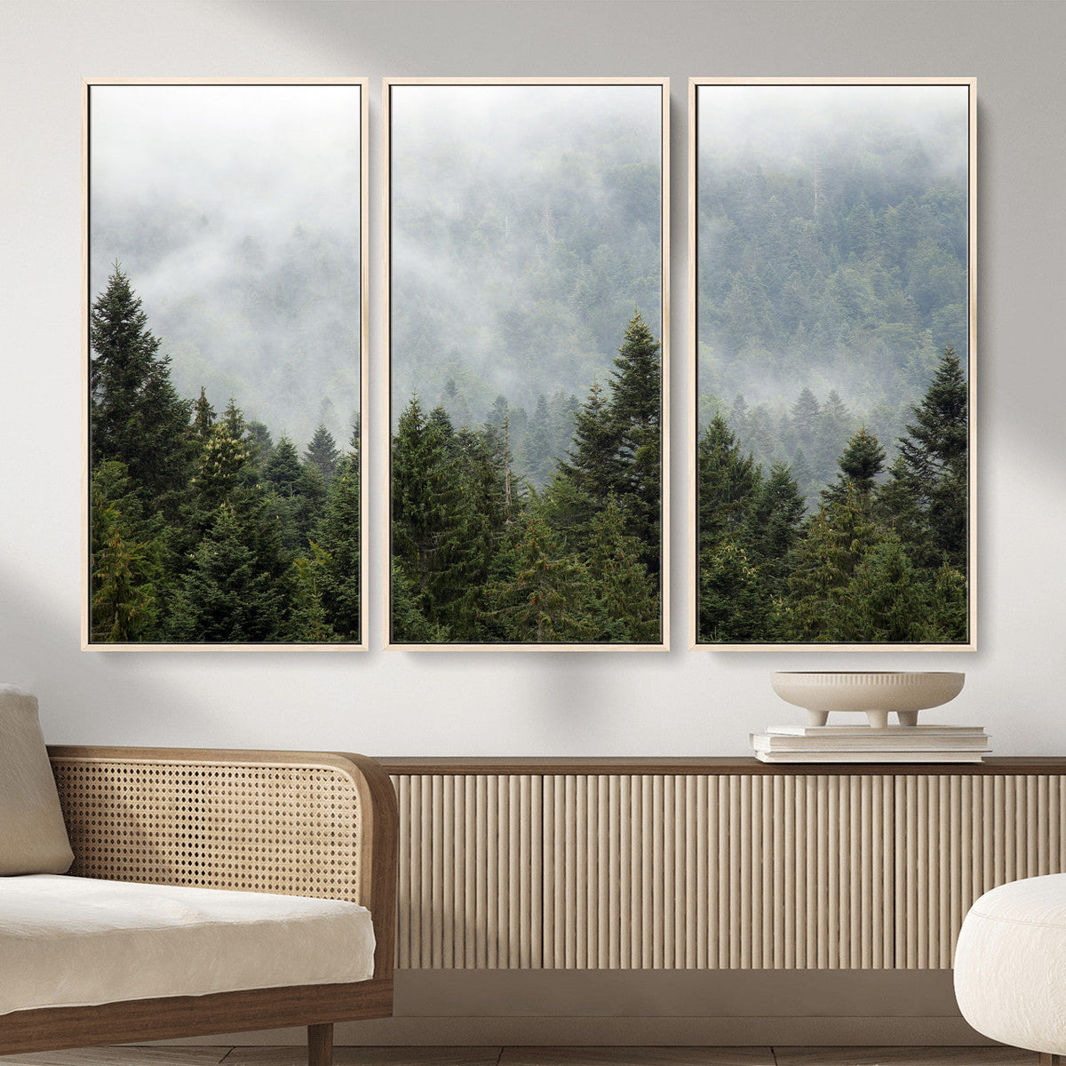 Misty Mountain Forest Wall Art Canvas Print