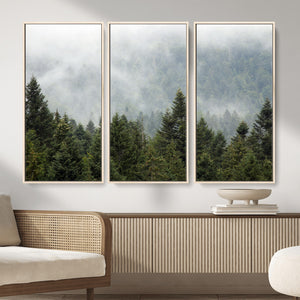Misty Mountain Forest Wall Art Canvas Print