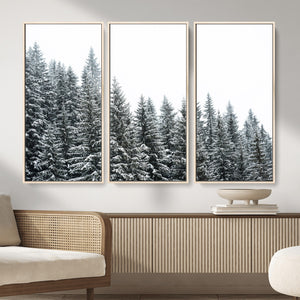 Misty Mountain Forest Canvas Print, Foggy Pine Trees Nature