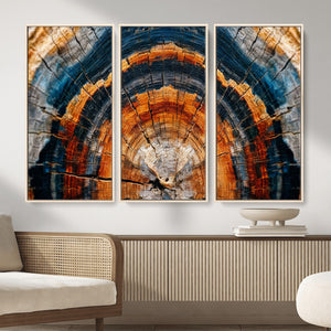 Abstract Wood Grain Canvas Print, Tree Ring Pattern Wall