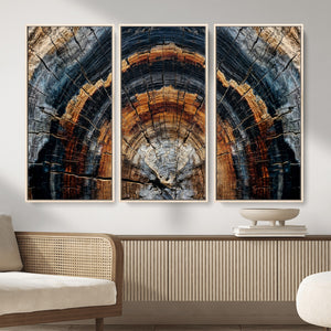 Abstract Wood Grain Canvas Print, Tree Ring Pattern Wall