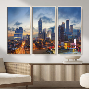 Atlanta Skyline Wall Art Canvas Print, Atlanta Downtown