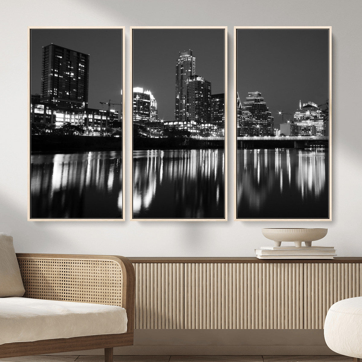 Austin Skyline Wall Art Canvas Print, Austin Downtown Night
