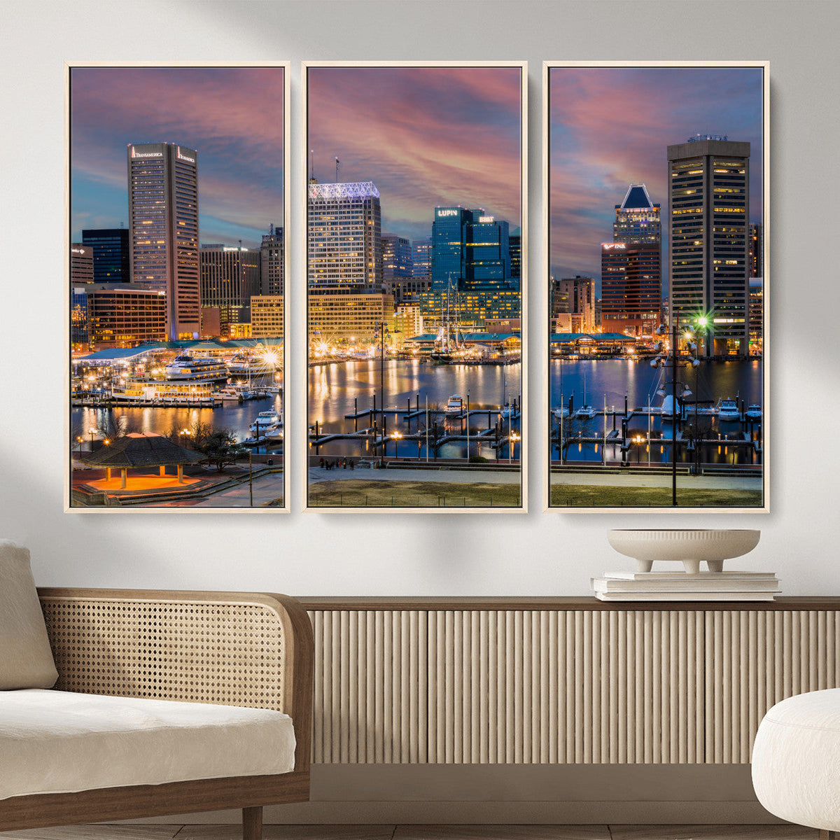 Baltimore Skyline Wall Art Canvas Print, Baltimore Downtown