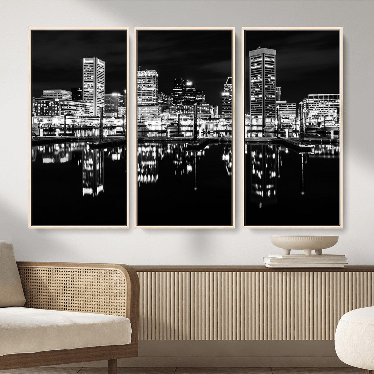 Baltimore Skyline Wall Art Canvas Print, Baltimore Downtown