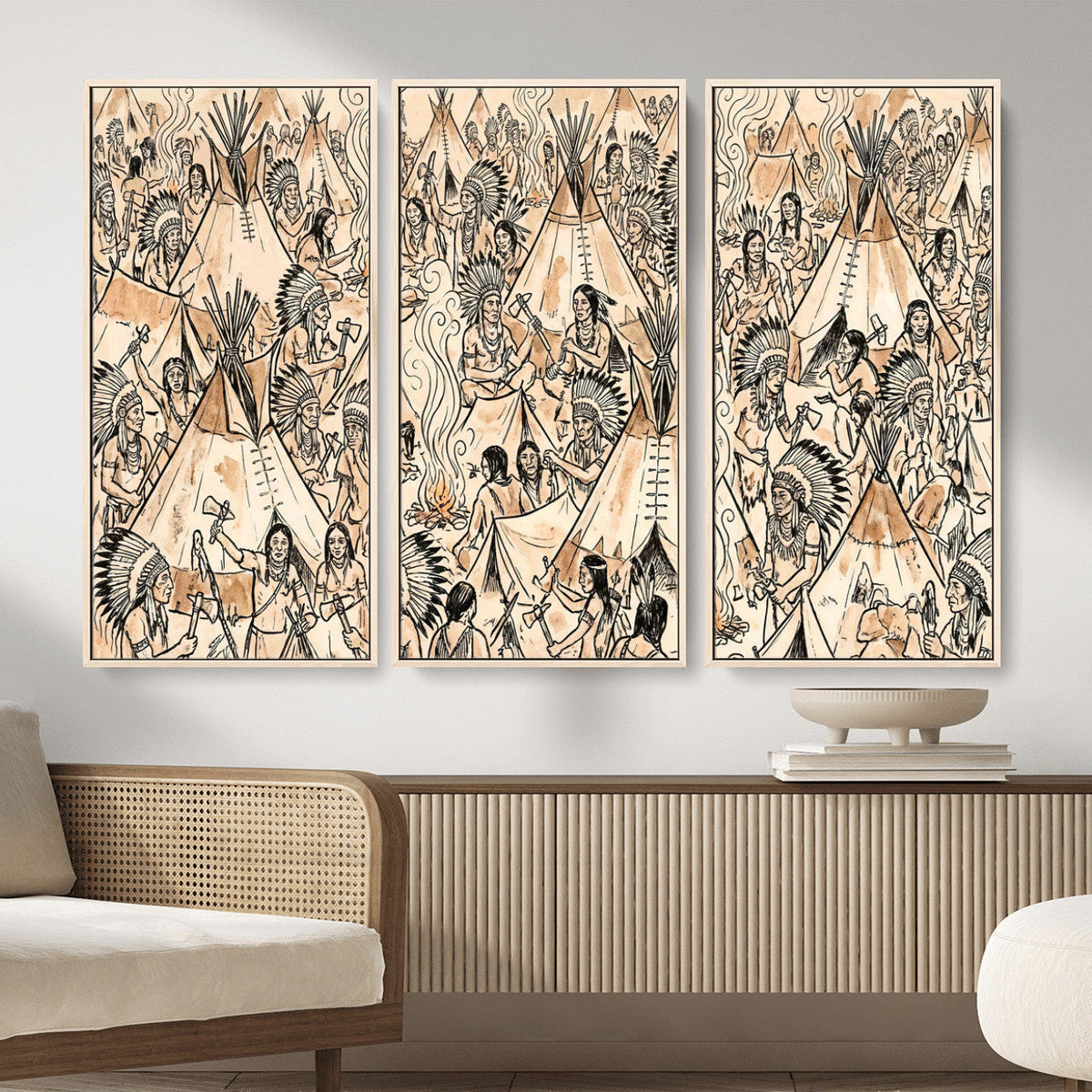 Native American Indian Wall Art Canvas Print - Abstract