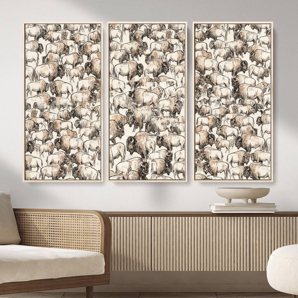 American Bison Canvas Print - Abstract Buffalo Wall Art