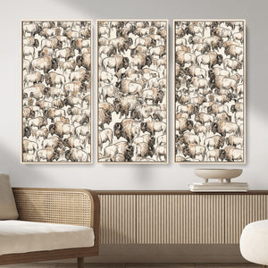 American Bison Canvas Print - Abstract Buffalo Wall Art
