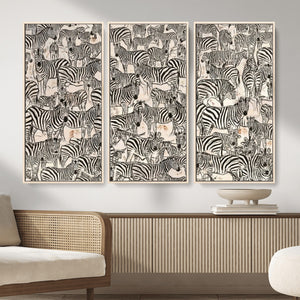 Abstract Zebra Wall Art Canvas Print for Farmhouse Decor