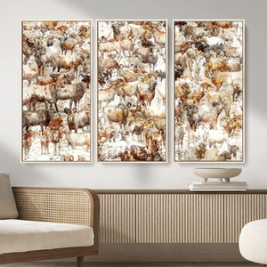 Farmhouse Bighorn Sheep Wall Art Canvas Print - Abstract
