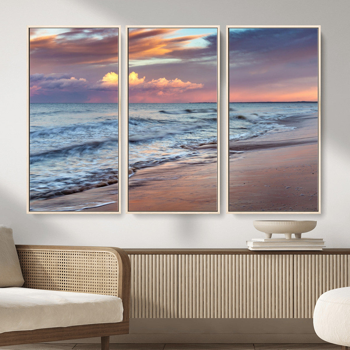 Ocean Sunset Wall Art Canvas Print – Coastal Beach