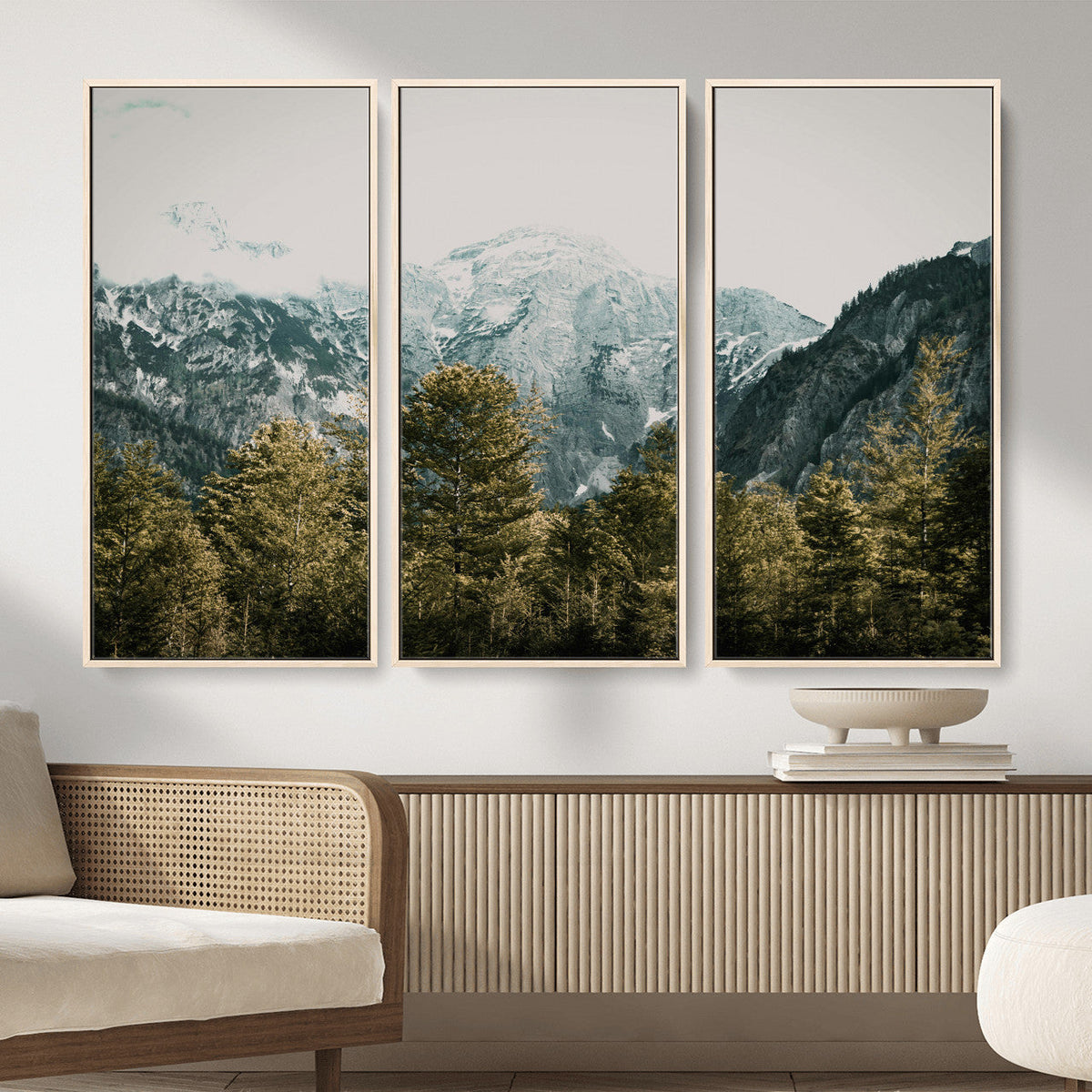 Mountain Forest Wall Art Canvas Print, Alpine Landscape