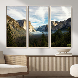 Yosemite Valley Mountain Wall Art Canvas Print, Granite