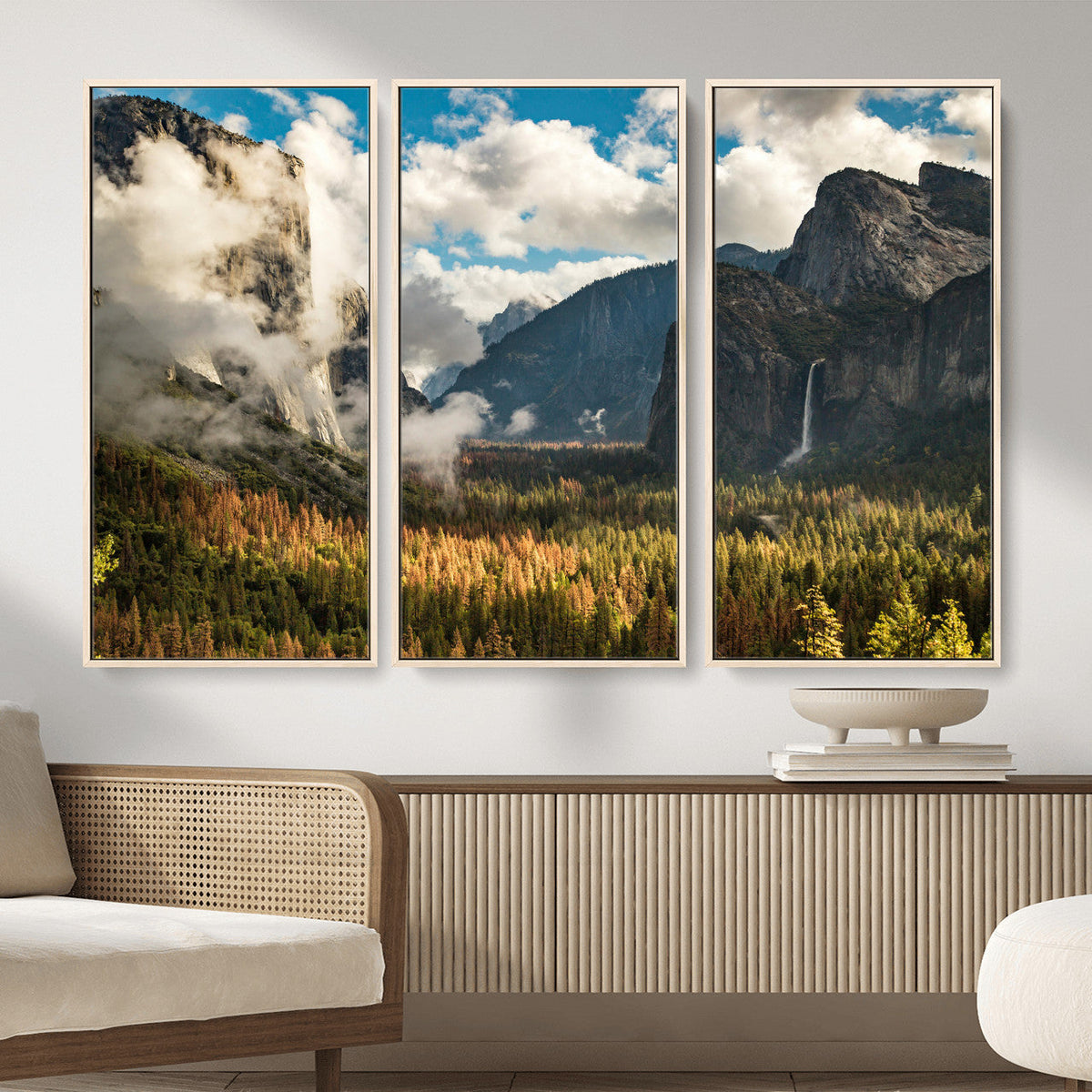 Yosemite Valley River Wall Art Canvas Print