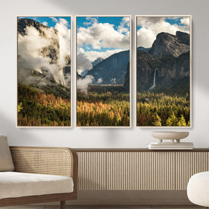 Yosemite Valley River Wall Art Canvas Print