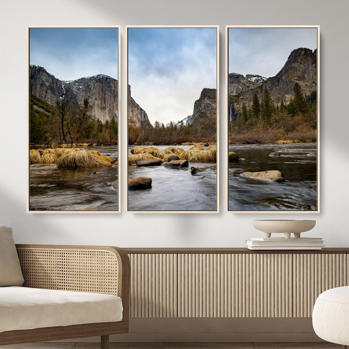 Yosemite Valley Mountain Landscape Wall Art Canvas Print,