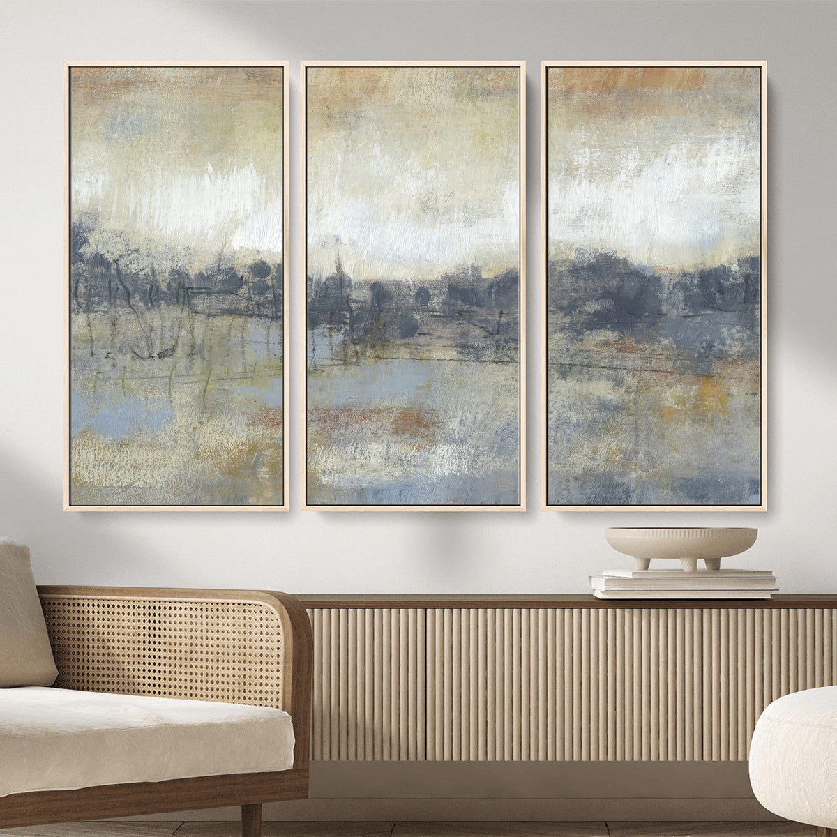 Abstract Neutral Landscape Painting Wall Art