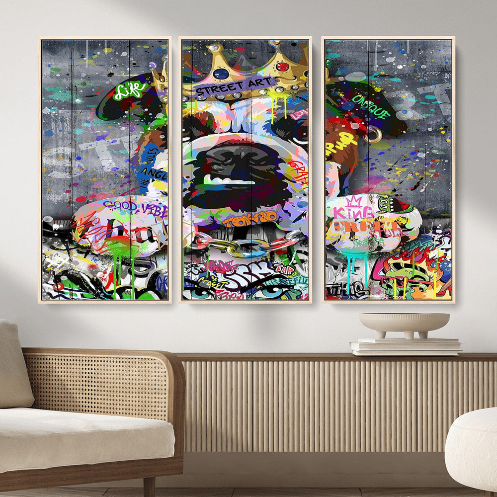 Graffiti Dog Wall Art Decor for Teen Bedroom - Abstract