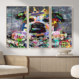 Graffiti Dog Wall Art Decor for Teen Bedroom - Abstract