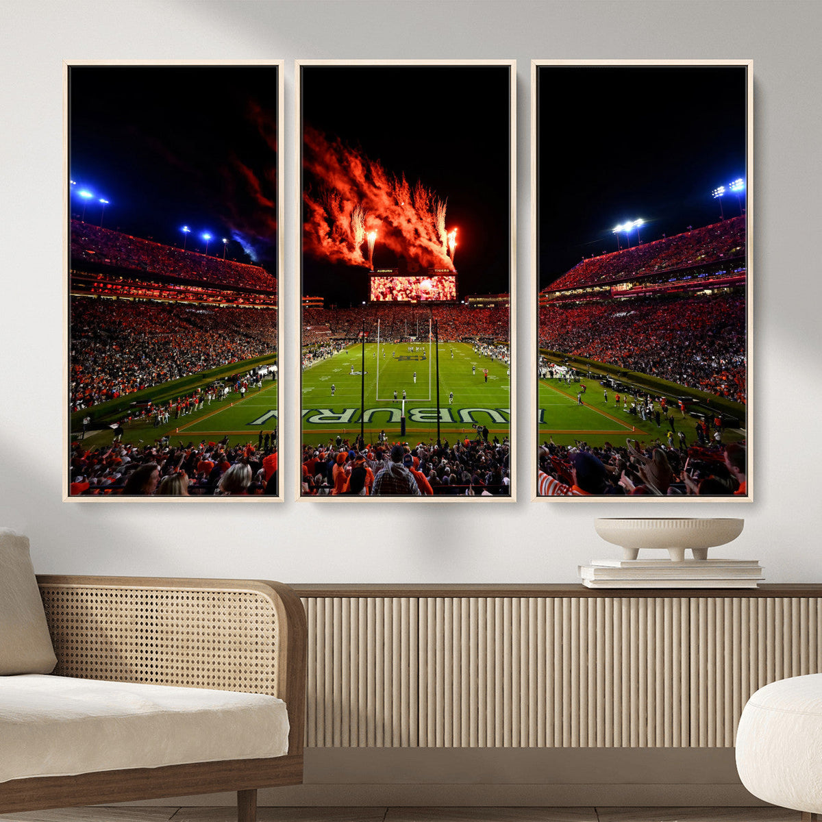 Auburn Stadium Wall Art Canvas Print, College Football Night
