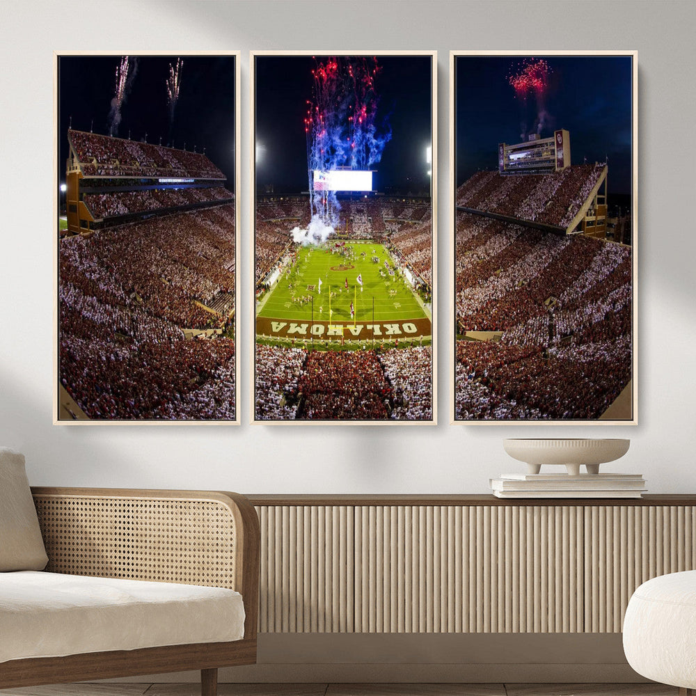 Oklahoma Memorial Stadium Wall Art Canvas Print – Oklahoma