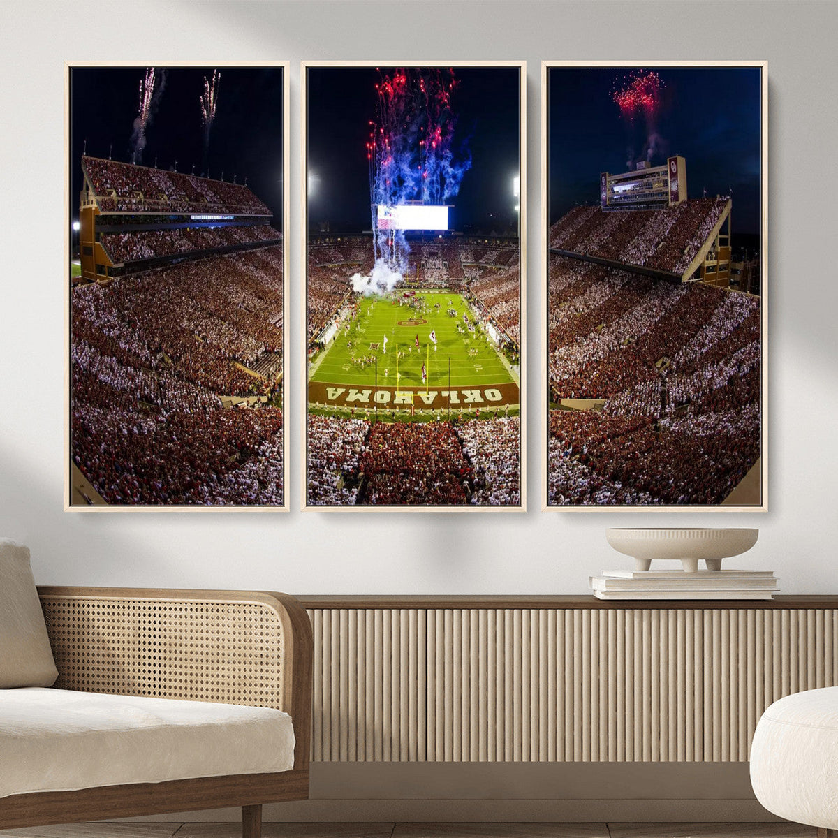 Oklahoma Memorial Stadium Wall Art Canvas Print – Oklahoma
