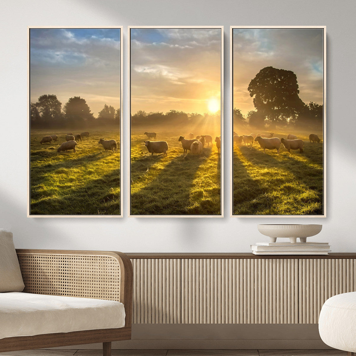 Sheep Wall Art Canvas Print – Rural Farm Animal Artwork