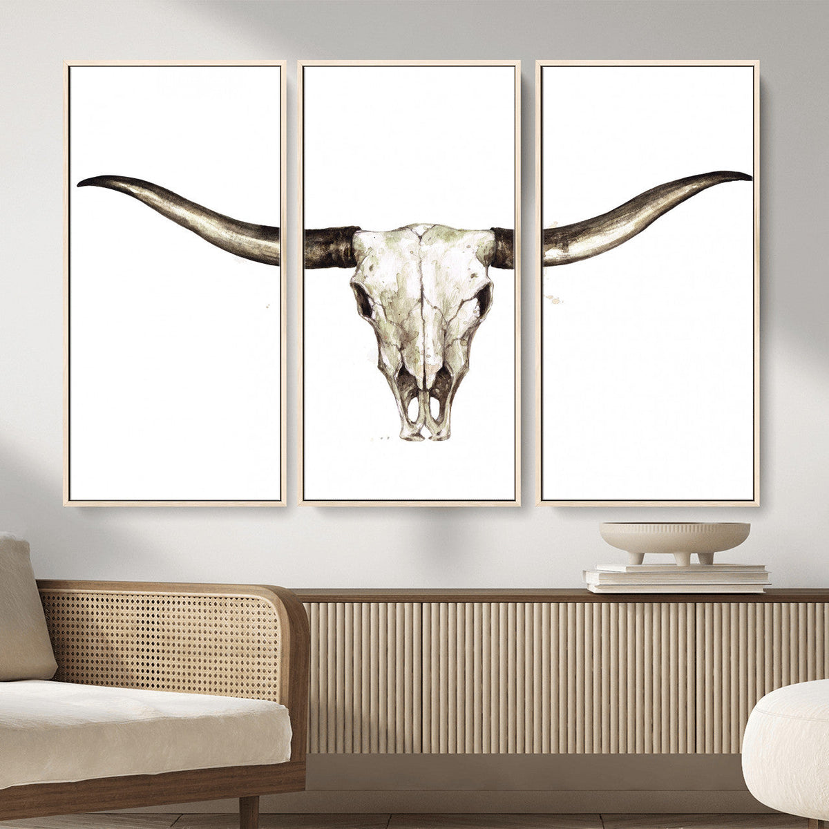 Longhorn Skull Wall Art Canvas Print – Rustic Western