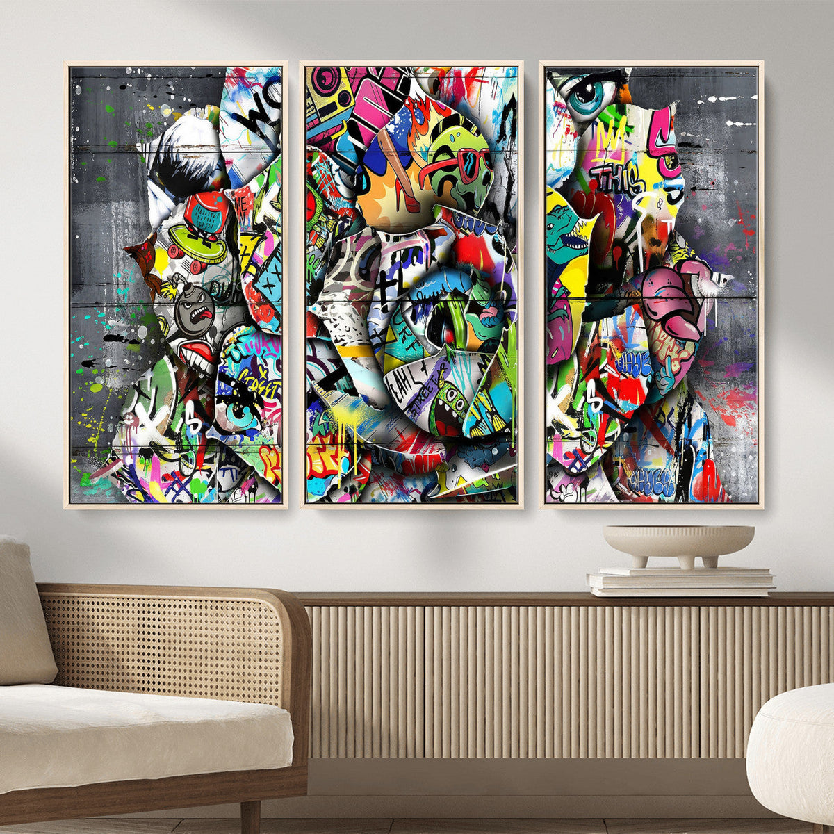 Abstract Graffiti Collage Street Art Wall Art Canvas Print