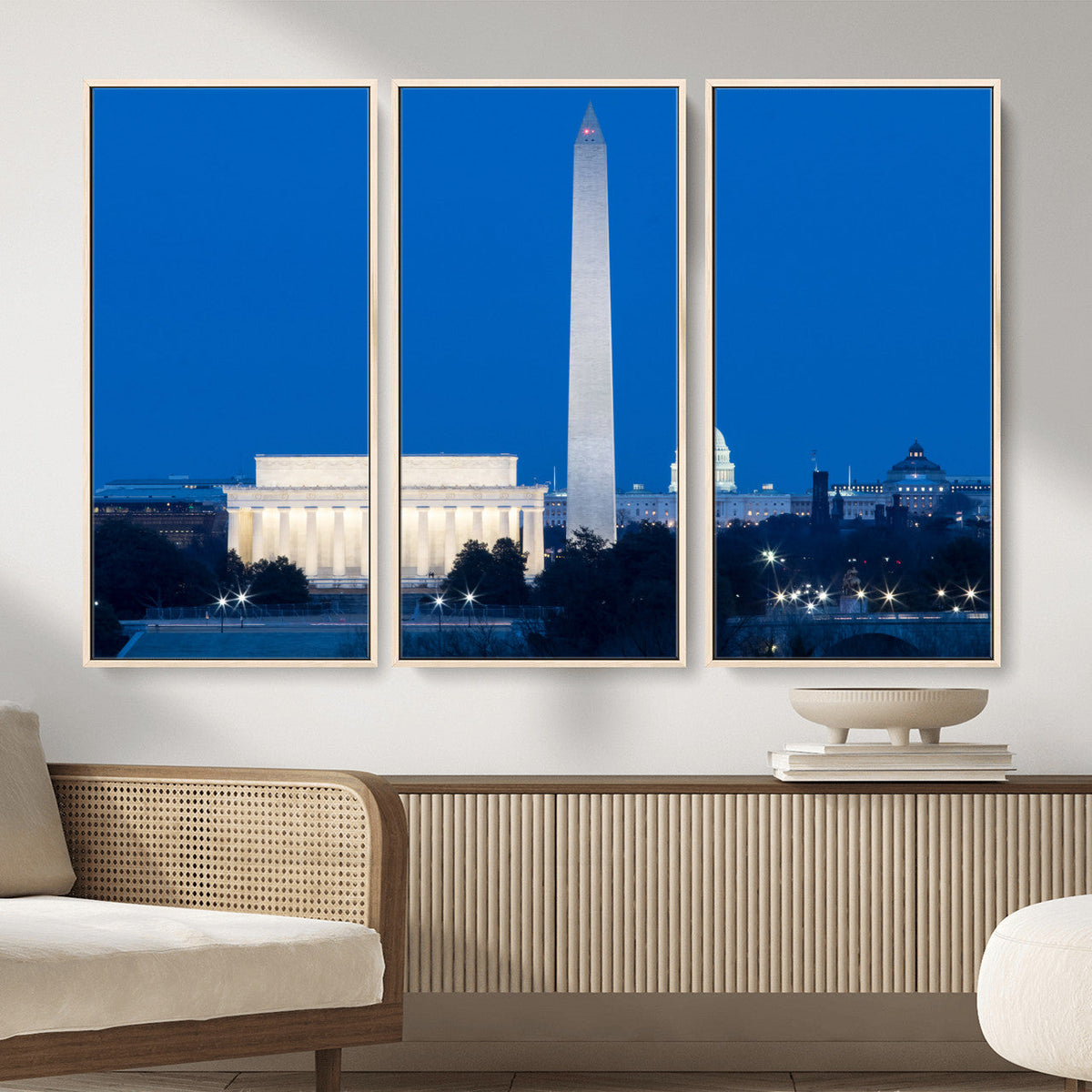Washington DC Skyline Wall Art Canvas Print – Lincoln