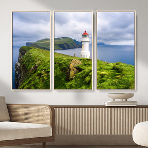 Cliffside Lighthouse Wall Art Canvas Print – Coastal