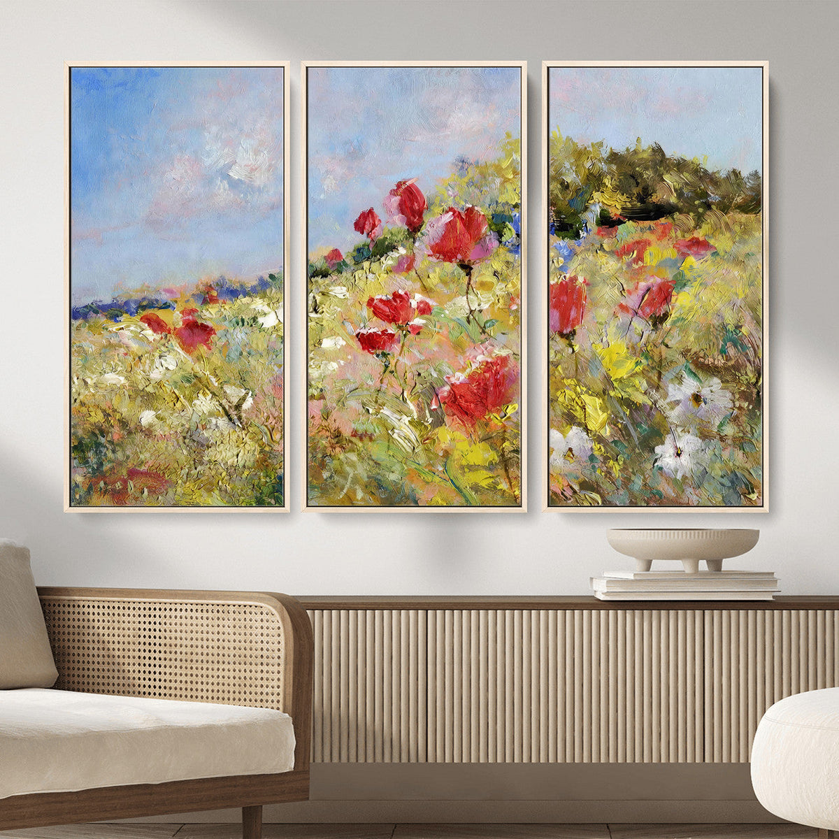 Abstract Mountain Landscape Wall Art Canvas Print – Textured