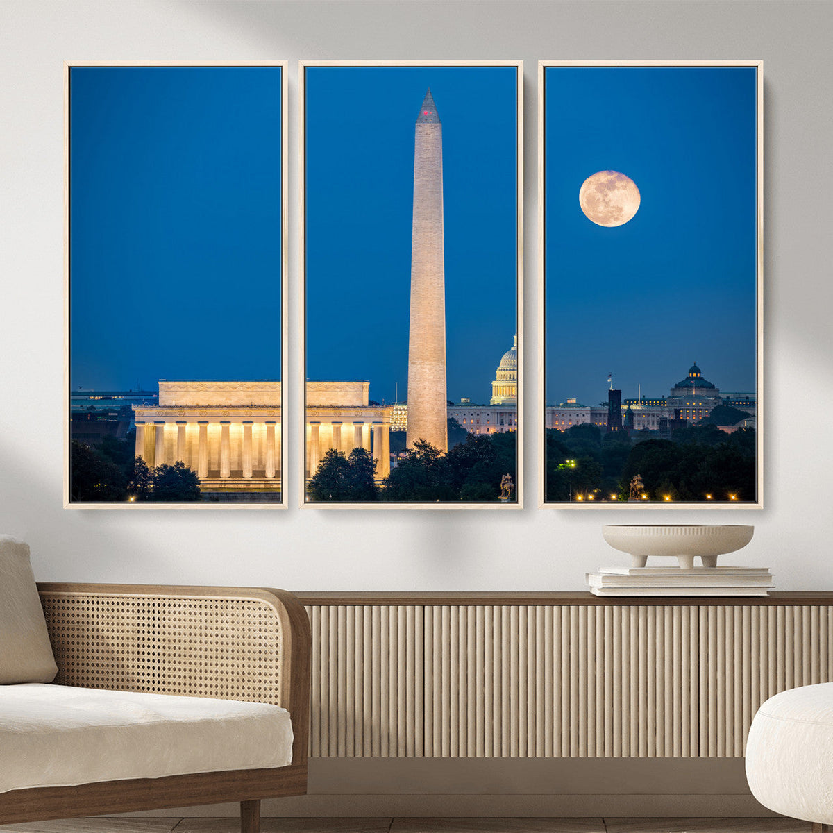 Washington DC Skyline Wall Art Canvas Print – Lincoln
