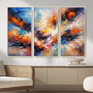 Lyrical Abstraction Wall Art Canvas Print, Orange Blue