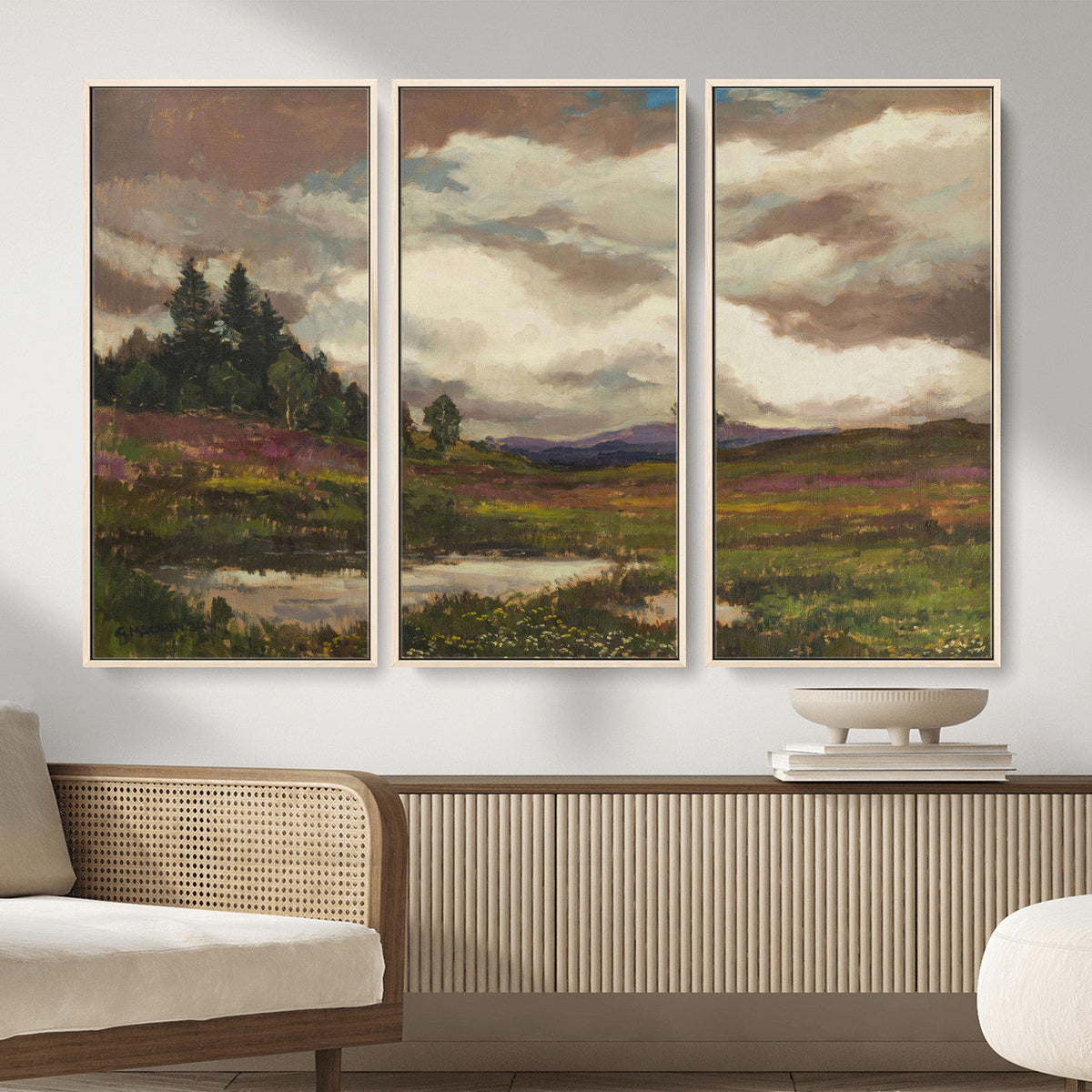 Gustav Macoun Heathland Canvas Print, Czech Landscape Oil