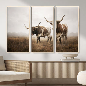 Texas Longhorn Canvas Wall Art Western Bull Desert Moody